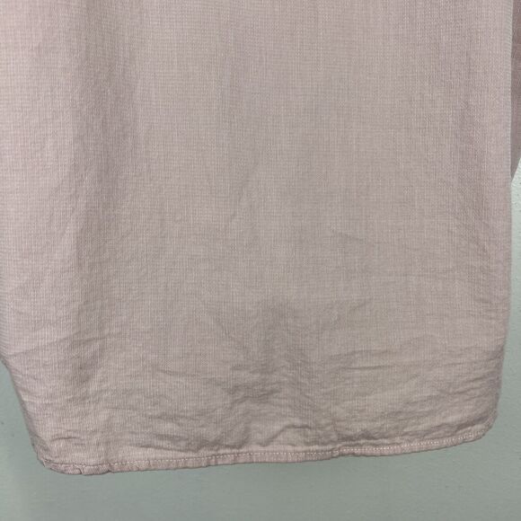 Vans Button Up Shirt Men Large Grey Peach Short Sleeve Casual Top Off The Wall - Picture 9 of 13